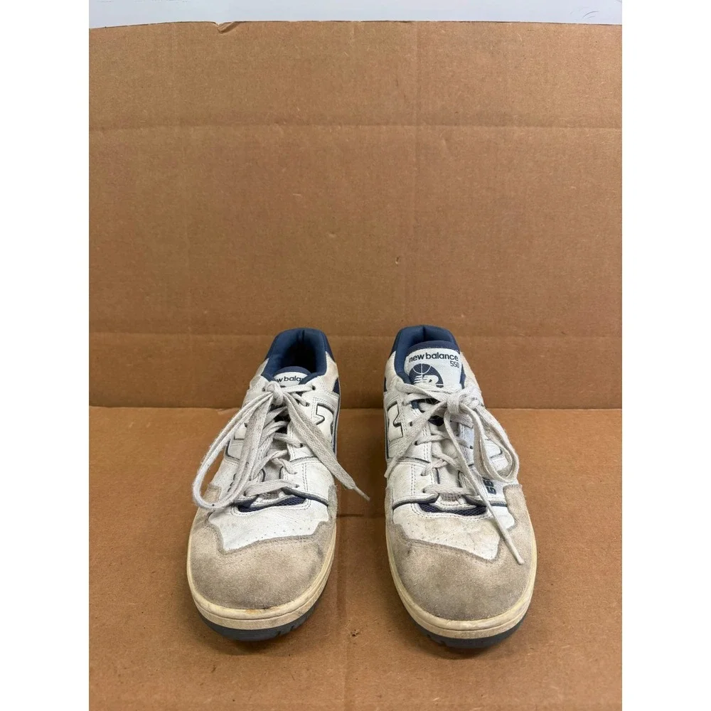 New Balance 550 Low Top Sneakers White Vintage Indigo BB550STG Mens Size 9 US